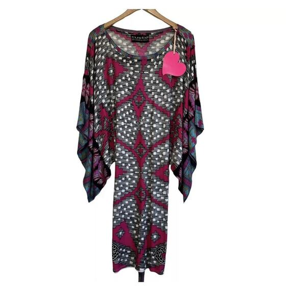 Custo Barcelona Y2K Geo Pattern Kimono Sleeve Mini Dress Size S - Picture 4 of 16